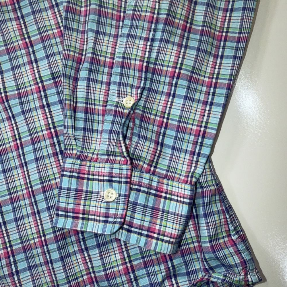 Polo Ralph Lauren Men's Large Multicolored Plaid Check Long Sleeve Shirt Cotton - Picture 6 of 10